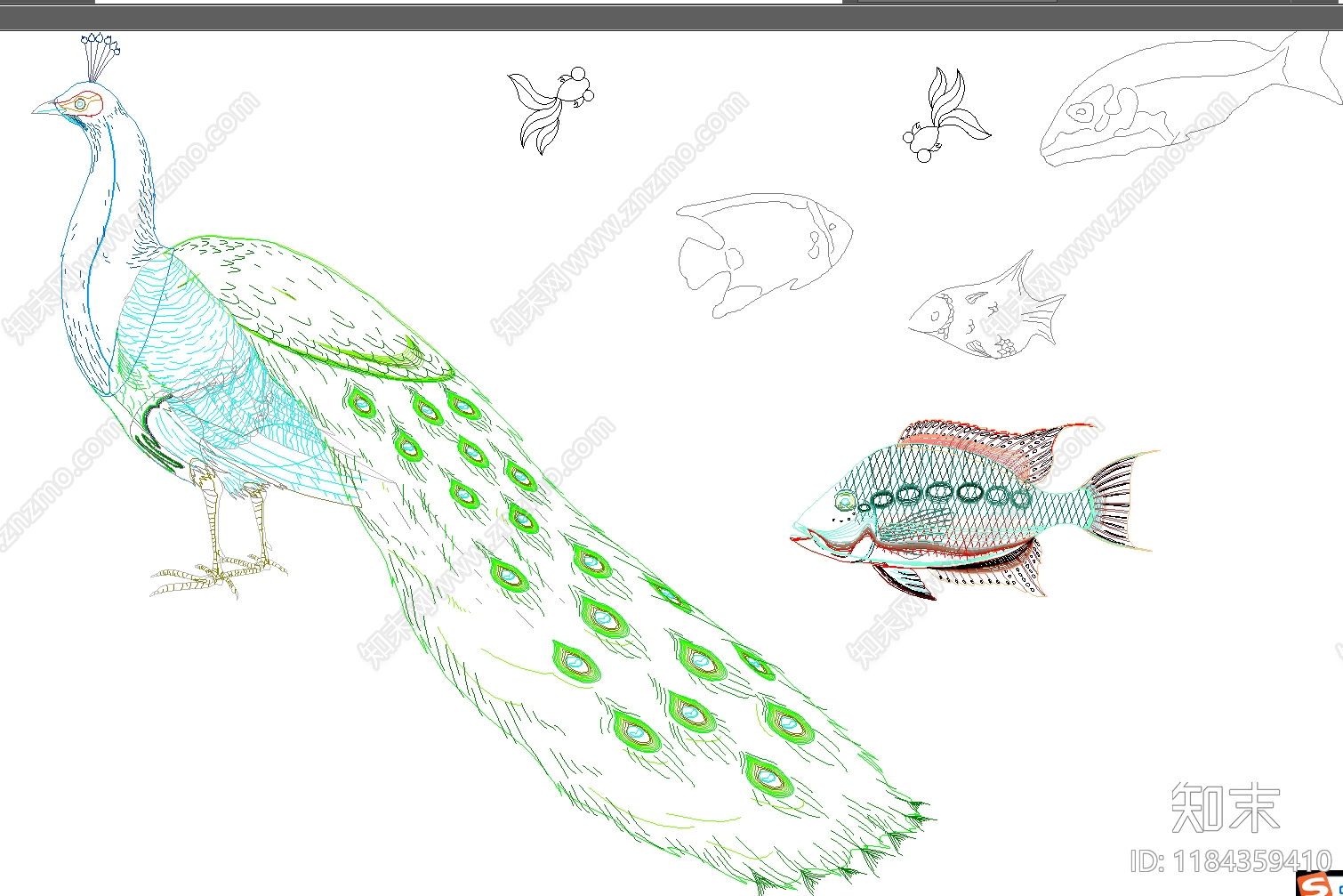 新中式动物施工图下载【ID:1184359410】