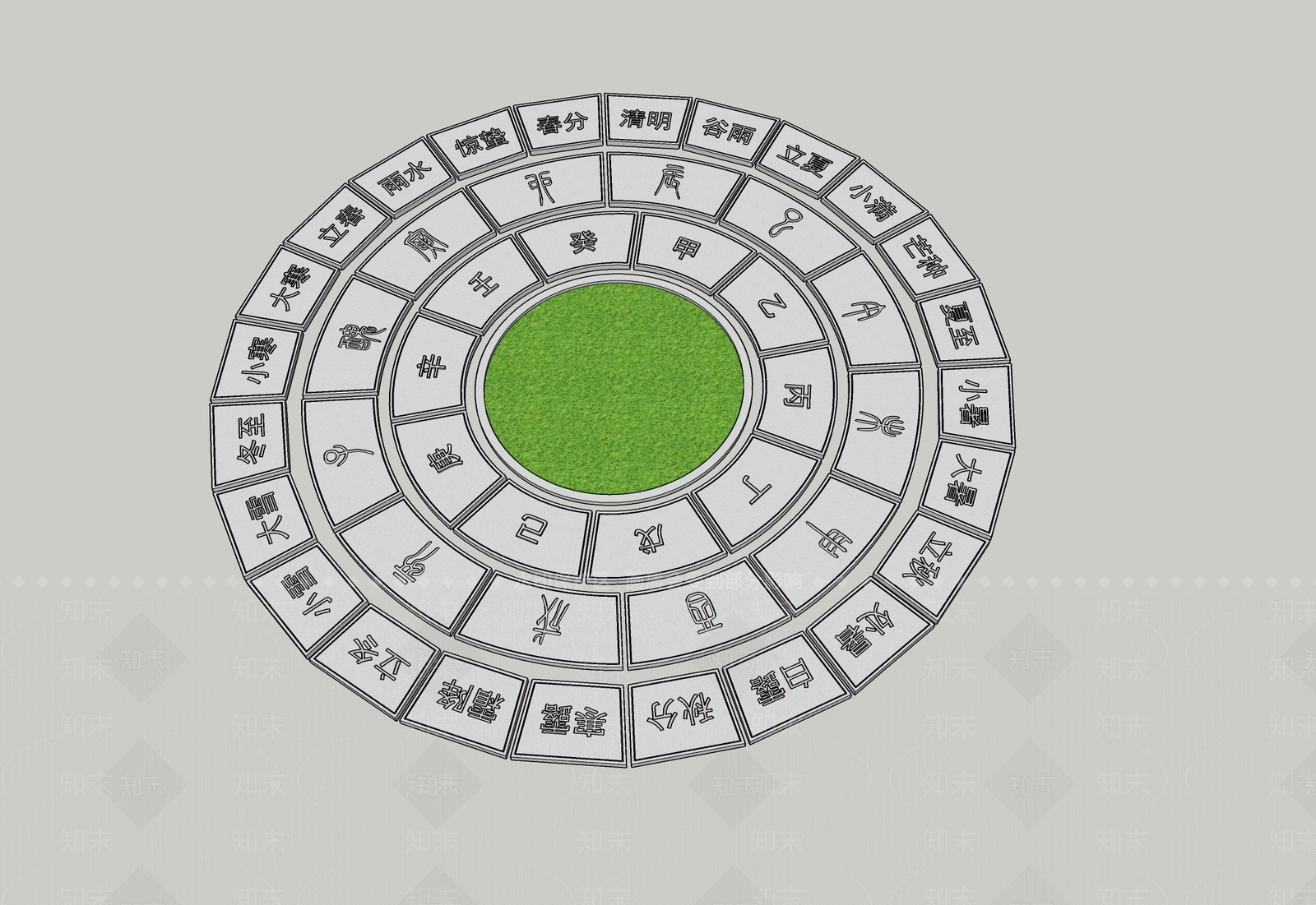 中式现代雕塑小品SU模型下载【ID:1184169488】