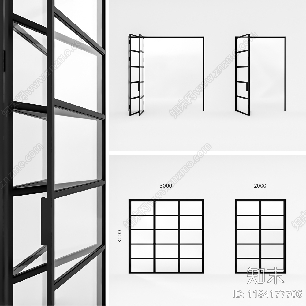 现代复古折叠门3D模型下载【ID:1184177706】