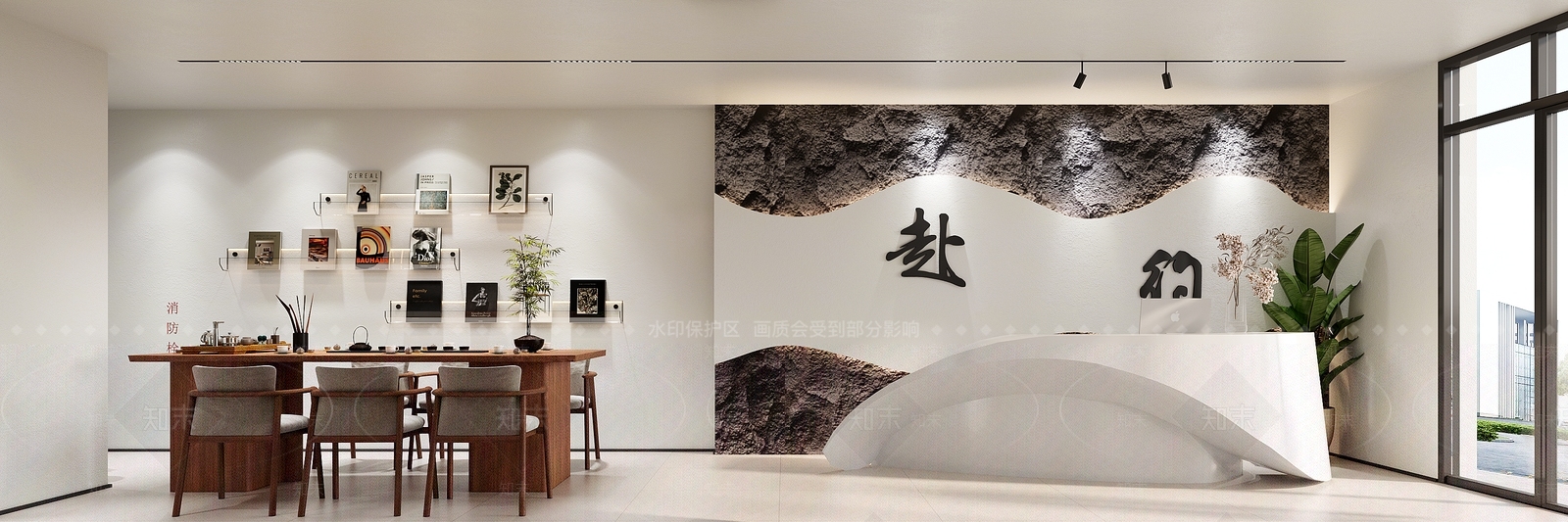 现代奶油接待室3D模型下载【ID:1184178941】
