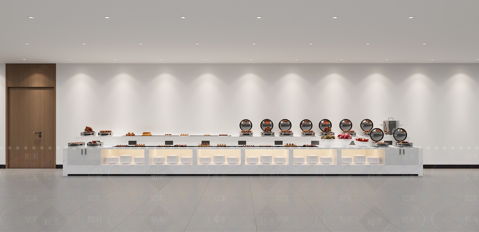 现代简约自助餐厅3D模型下载【ID:1184179256】