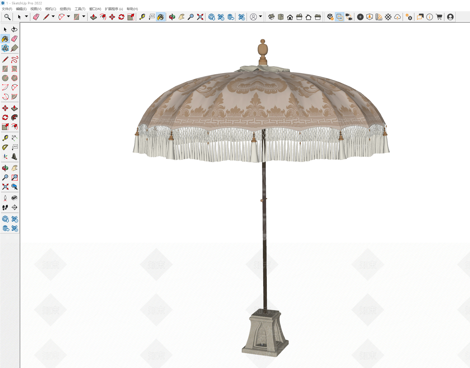 美式法式遮阳伞SU模型下载【ID:1184181212】