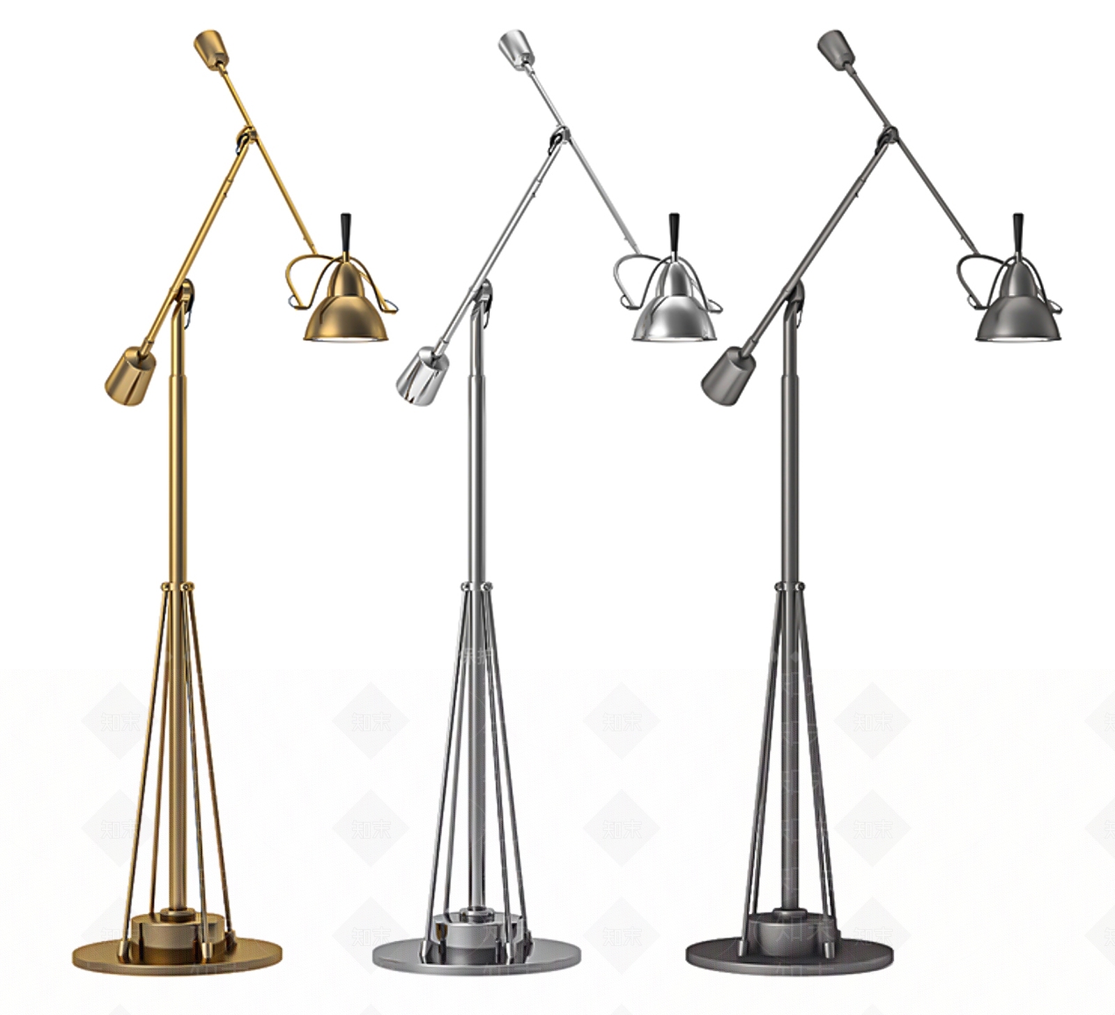 美式欧式落地灯SU模型下载【ID:1184181403】