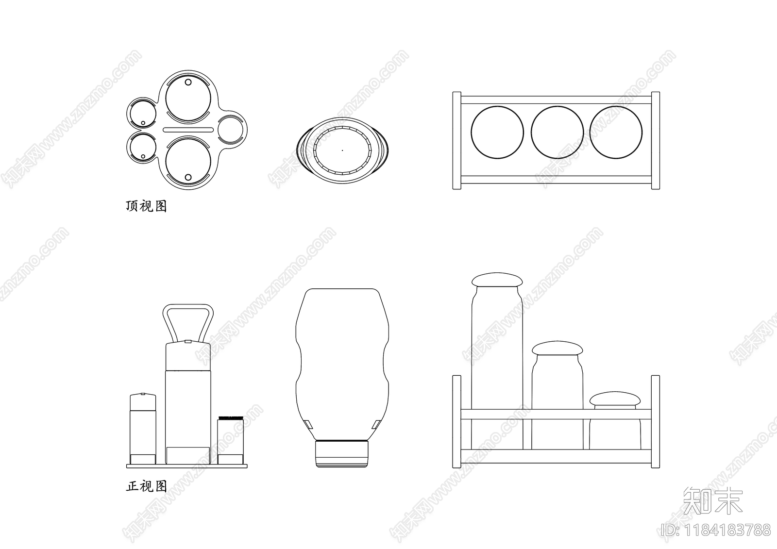 现代厨房设施cad施工图下载【ID:1184183788】