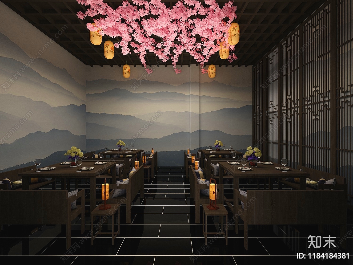 新中式中式酒店3D模型下载【ID:1184184381】