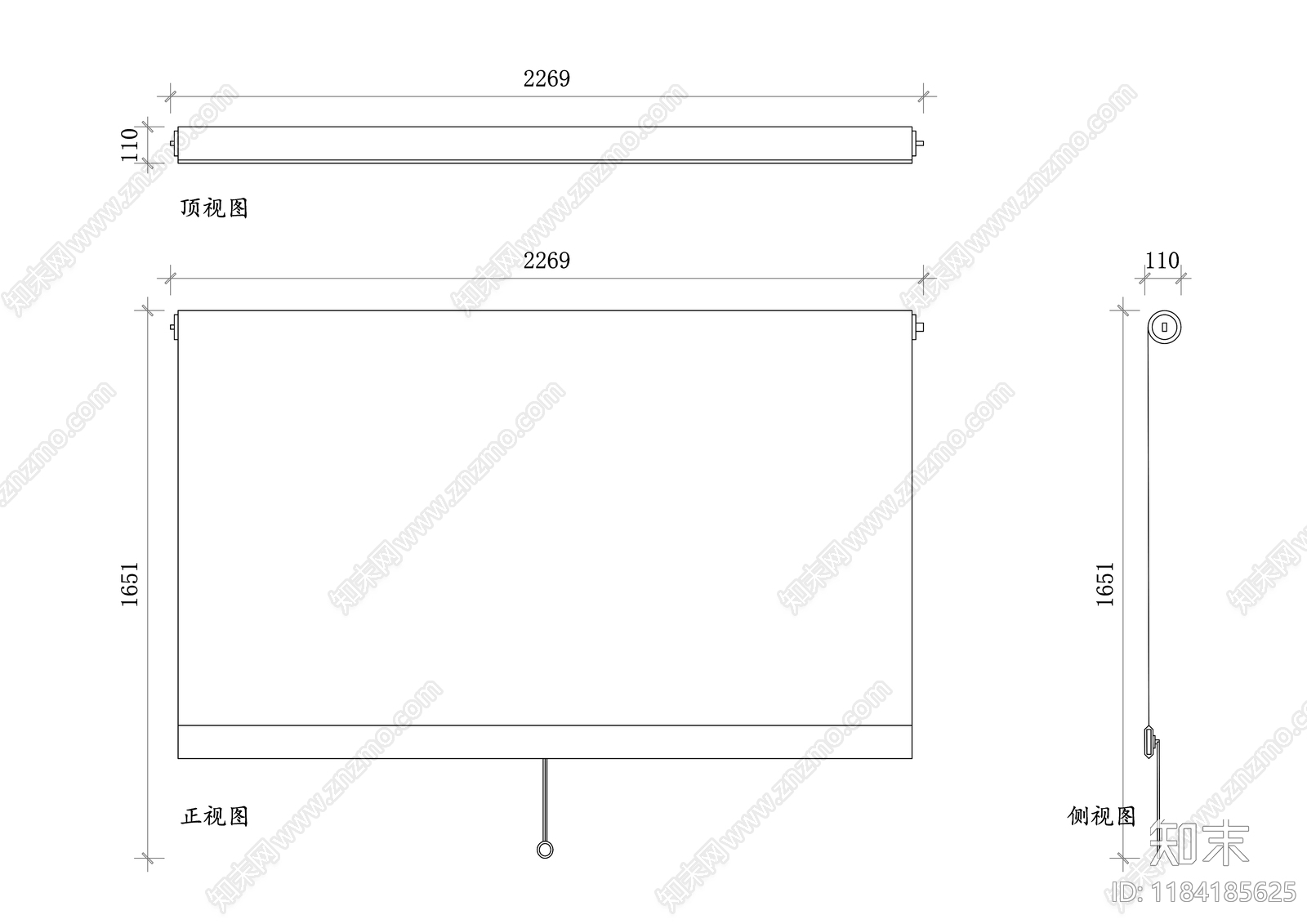 现代窗帘施工图下载【ID:1184185625】