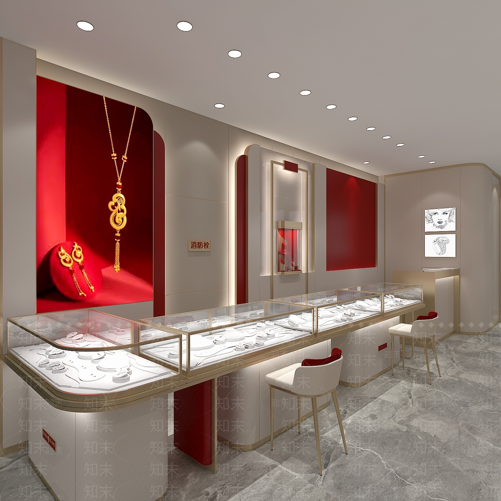 现代珠宝店3D模型下载【ID:1184187150】