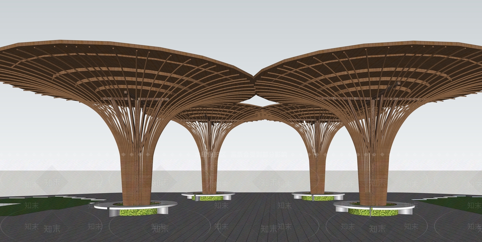 现代景观柱SU模型下载【ID:1184190270】