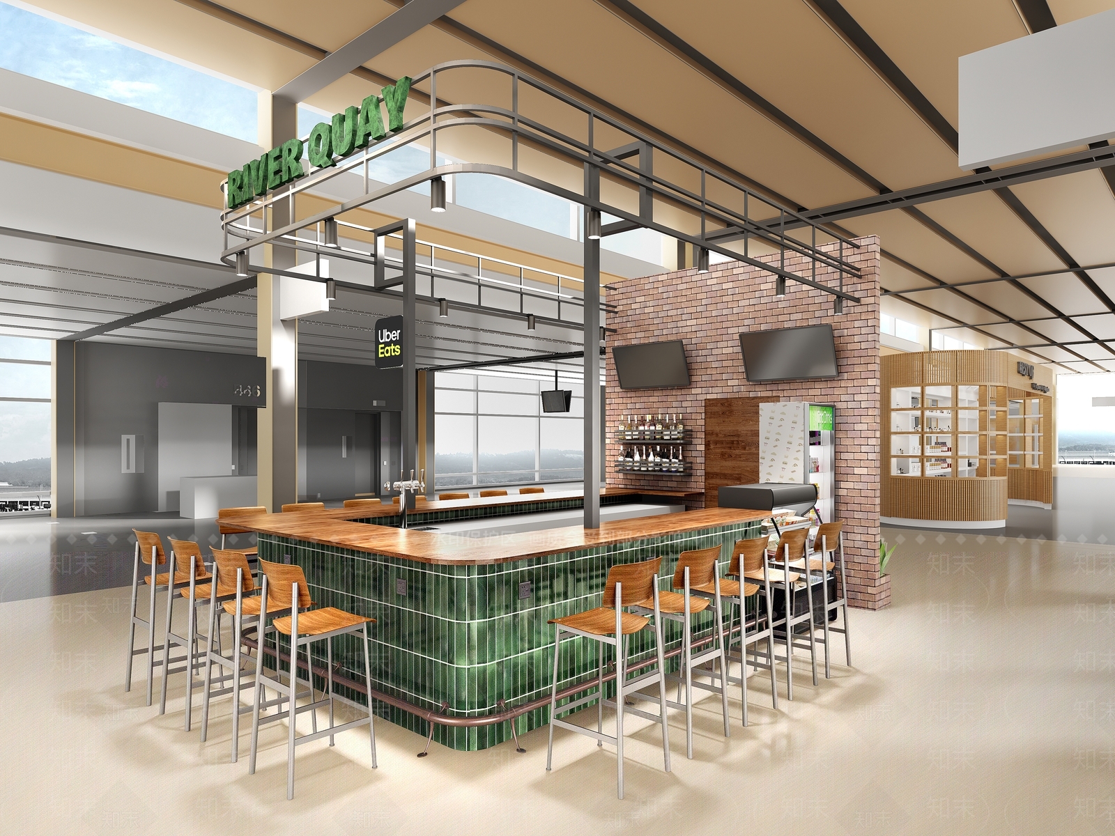 现代工业奶茶店3D模型下载【ID:1184191073】