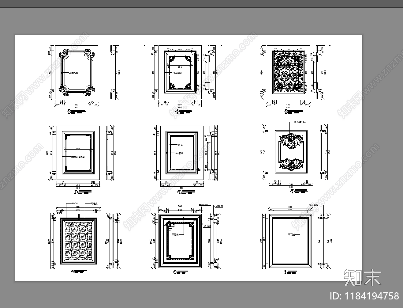 法式欧式综合家具图库施工图下载【ID:1184194758】
