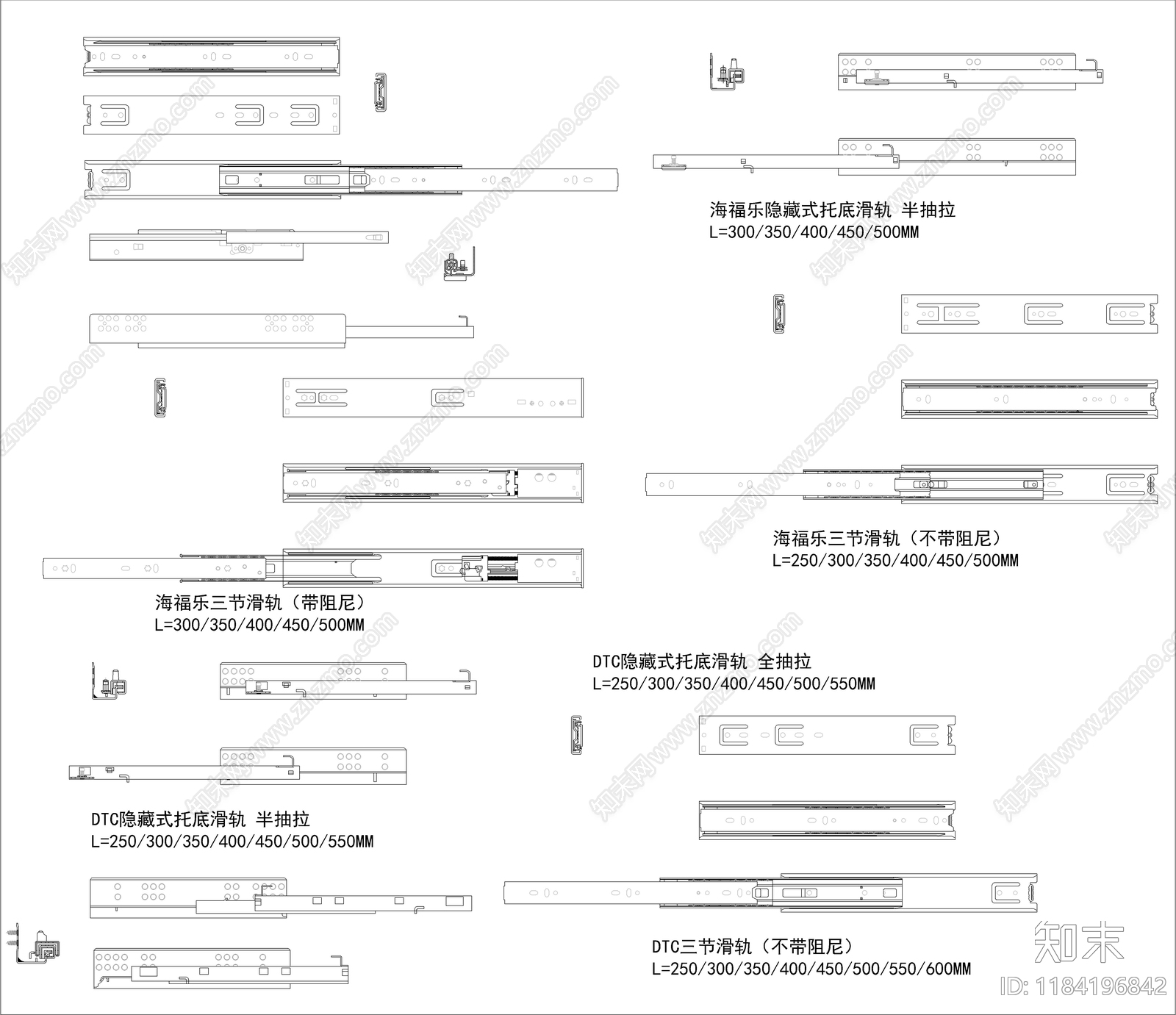 现代新中式五金管件cad施工图下载【ID:1184196842】
