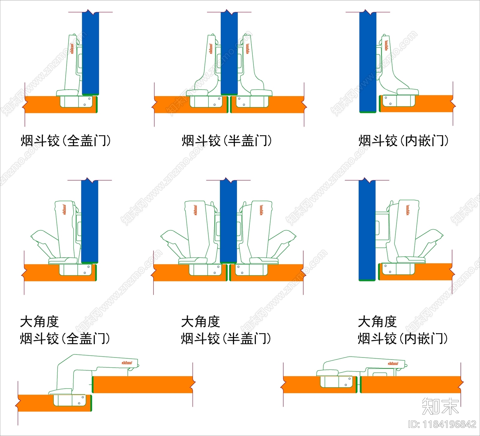 现代新中式五金管件cad施工图下载【ID:1184196842】