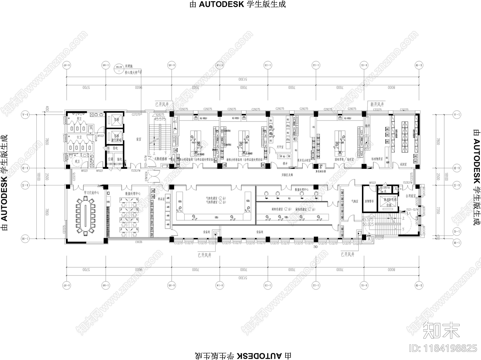现代实验室cad施工图下载【ID:1184198825】
