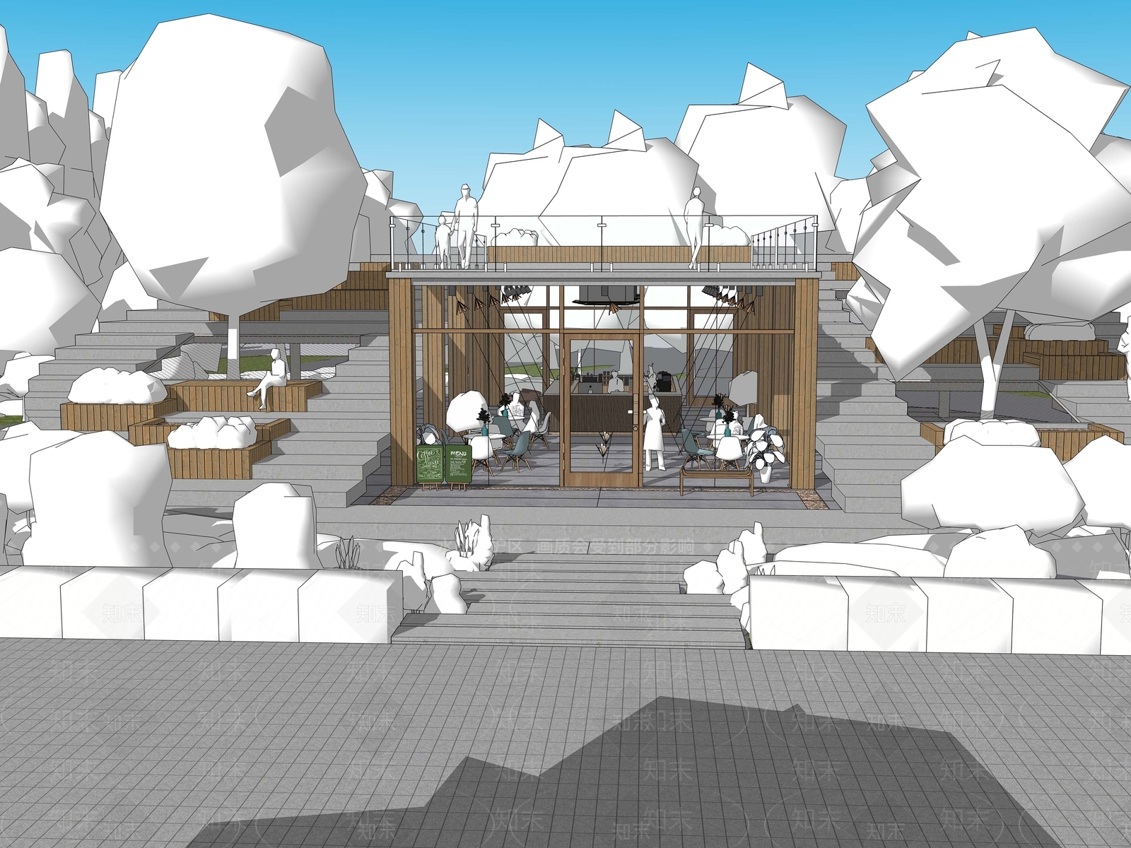 现代极简其他景观小建筑SU模型下载【ID:1184199816】