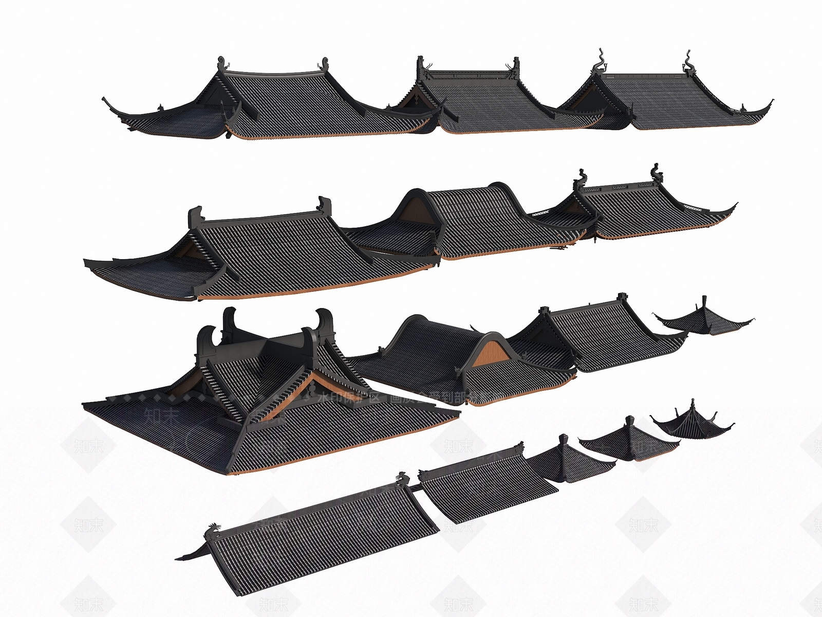 中式古建3D模型下载【ID:1184201795】