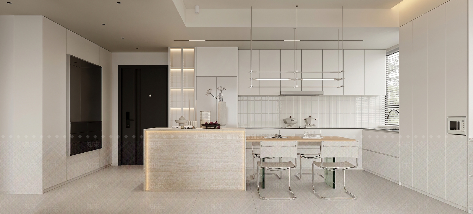 现代简约家居餐厅3D模型下载【ID:1184202038】