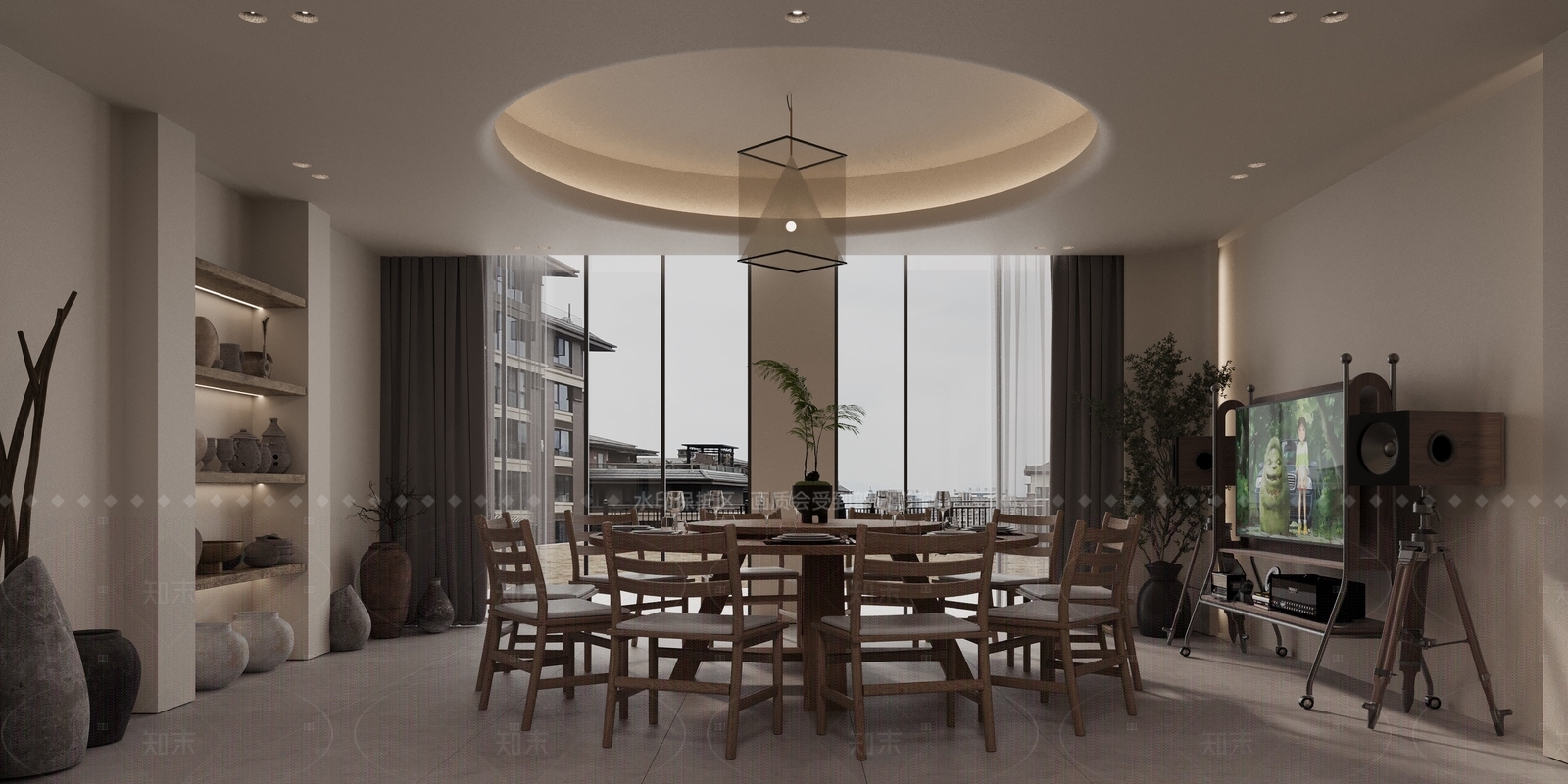 侘寂家居餐厅3D模型下载【ID:1214997460】
