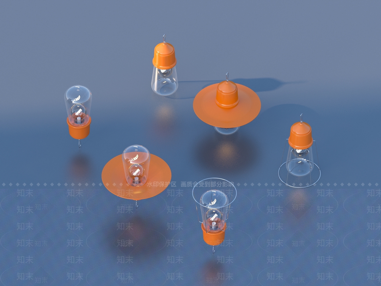 现代灯具组合3D模型下载【ID:1184213119】