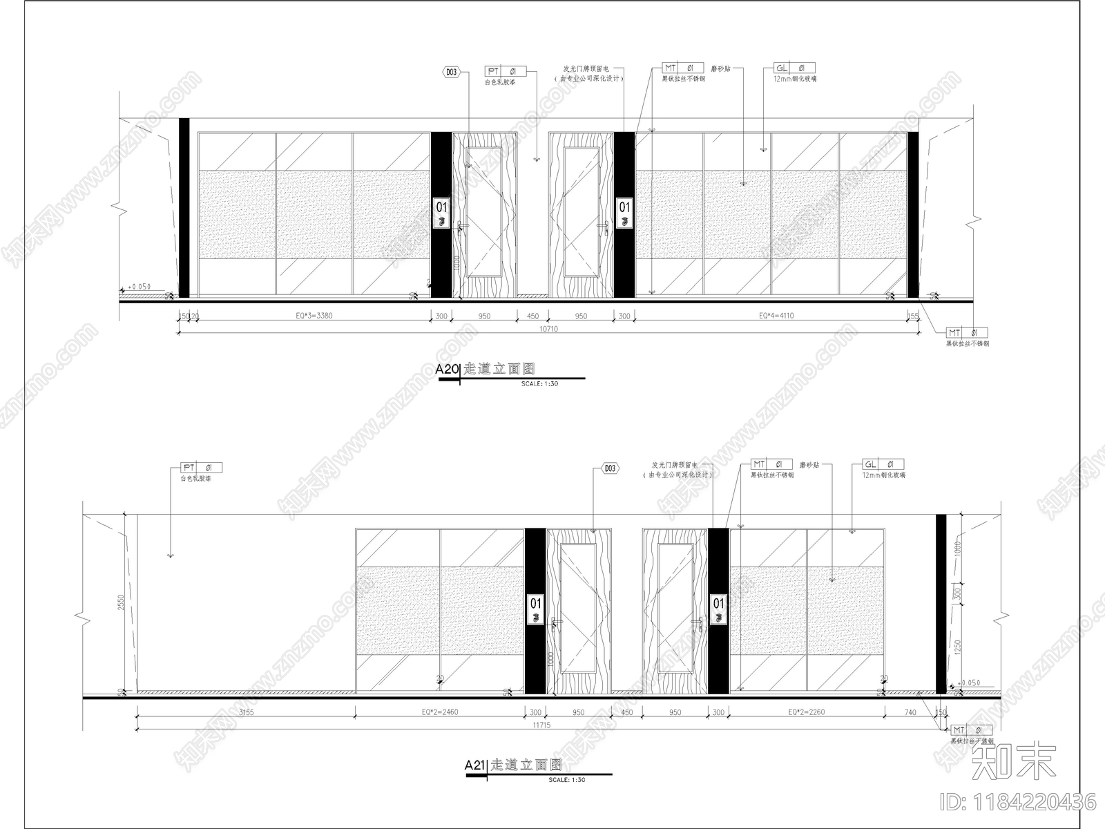 现代培训中心cad施工图下载【ID:1184220436】