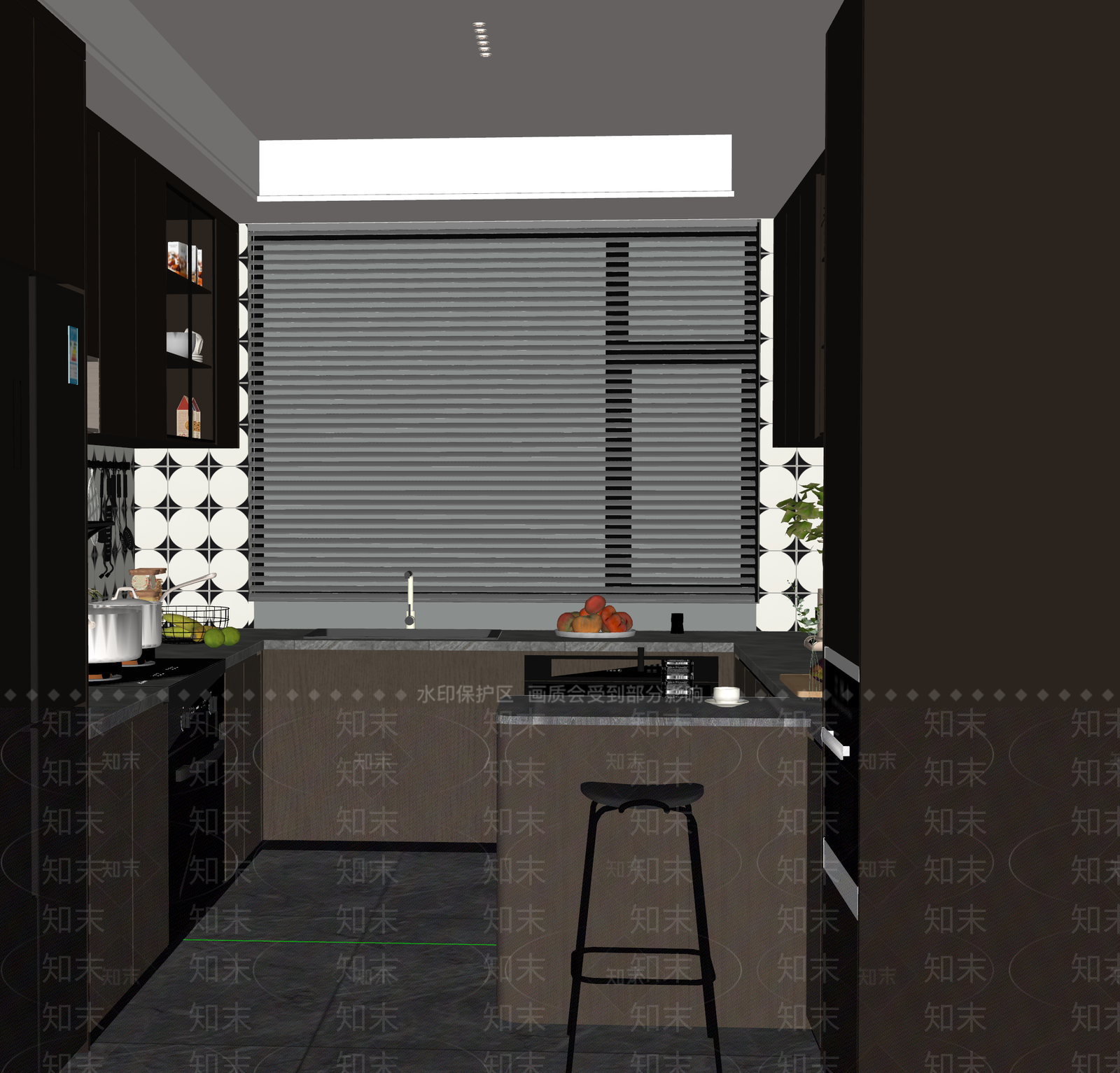 意式封闭式厨房SU模型下载【ID:1184217014】