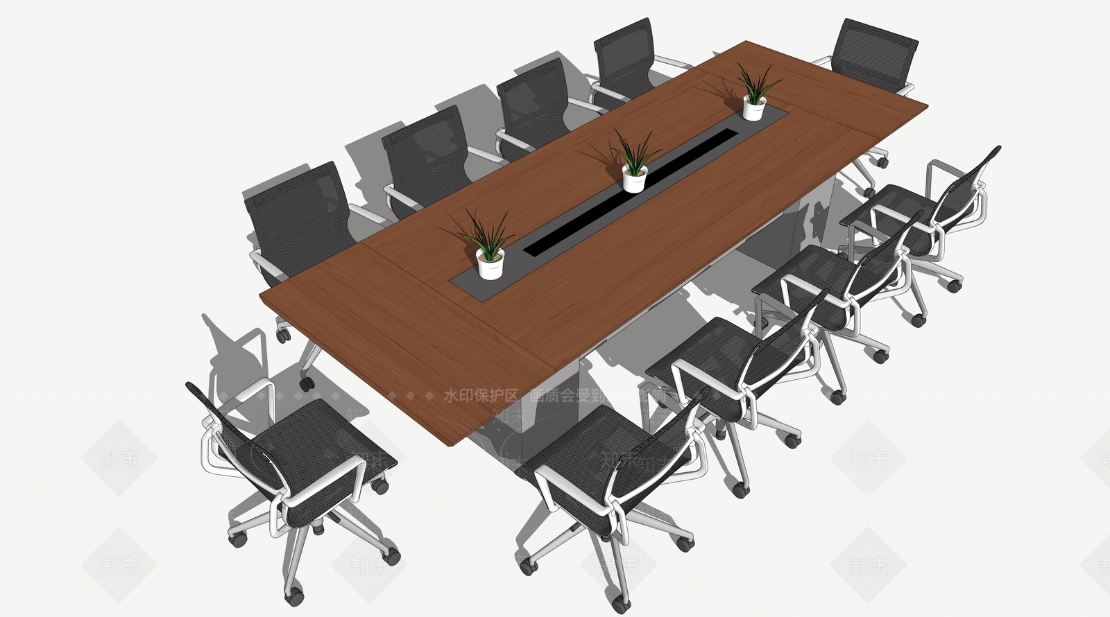 现代会议桌SU模型下载【ID:1184220360】
