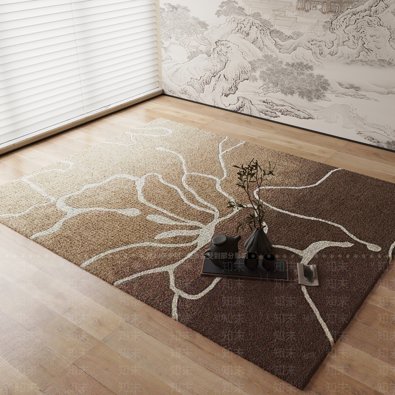 新中式地毯3D模型下载【ID:1184222574】