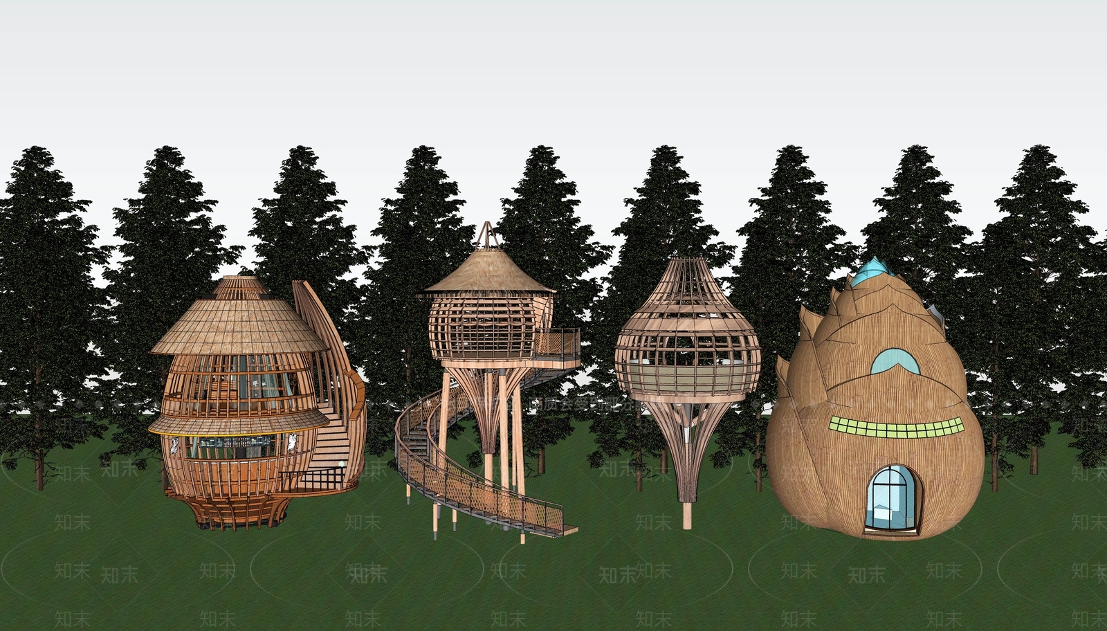现代其他景观小建筑SU模型下载【ID:1184224260】