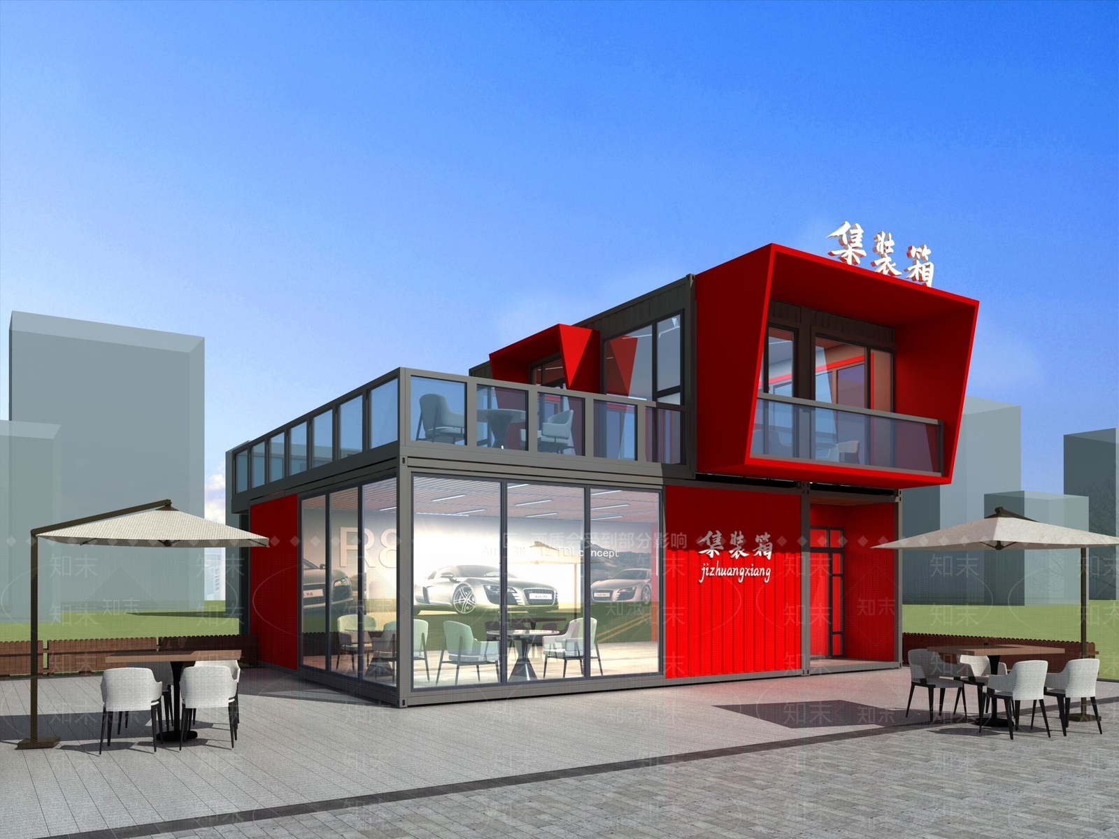 现代餐饮建筑SU模型下载【ID:1184229172】