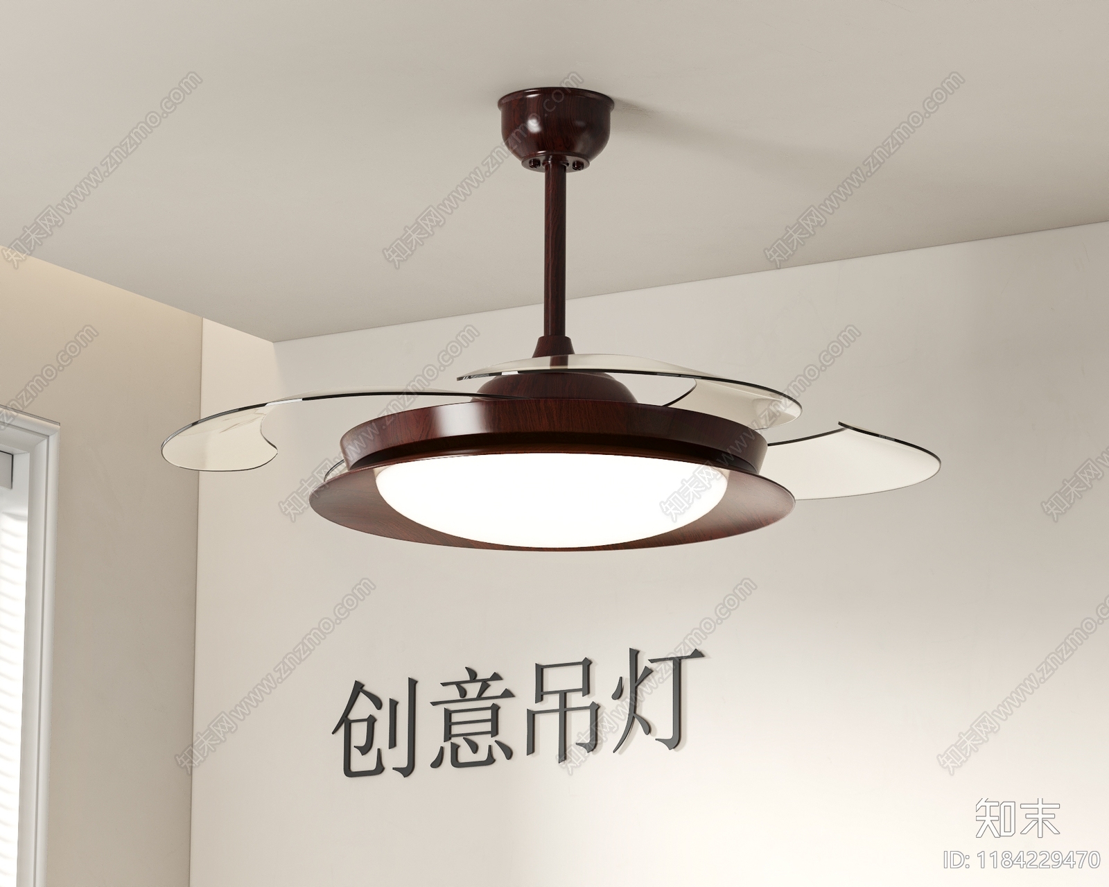 现代中古风扇灯3D模型下载【ID:1184229470】