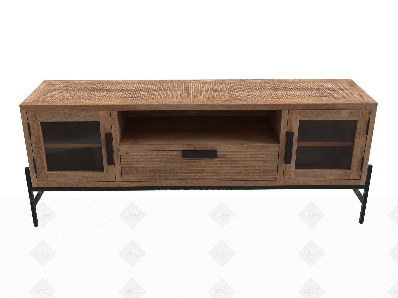 侘寂原木电视柜3D模型下载【ID:1184229538】