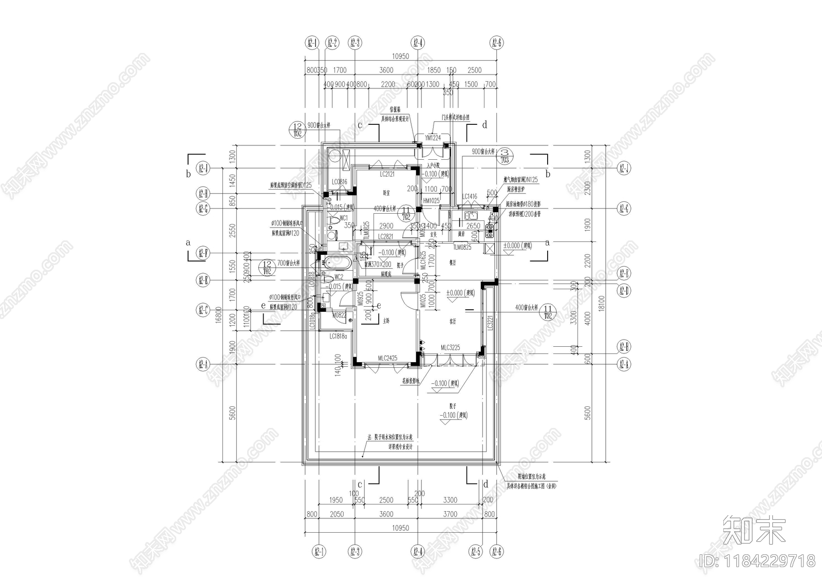 新中式民宿建筑施工图下载【ID:1184229718】