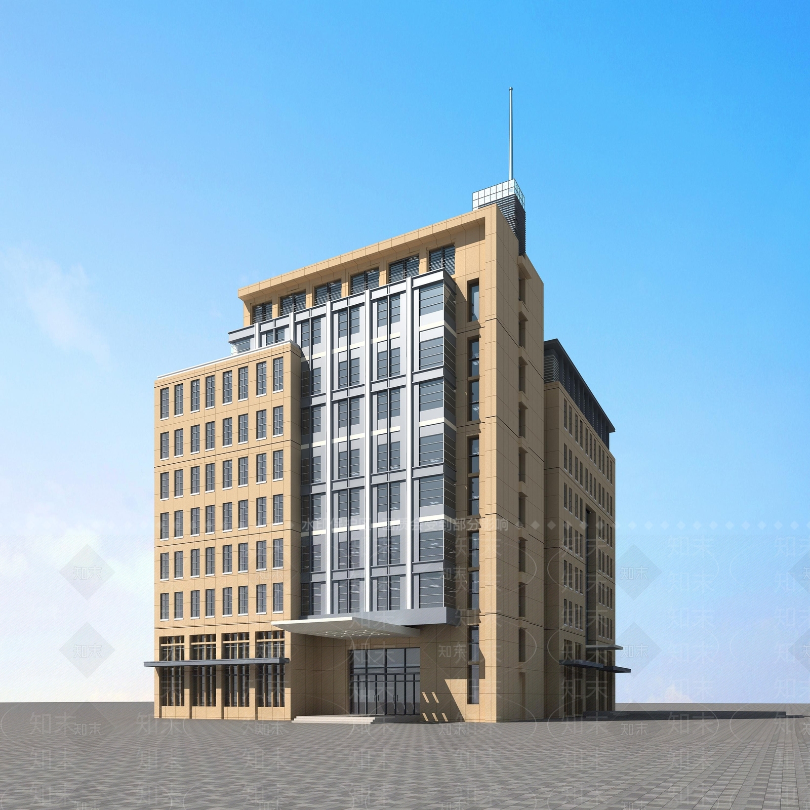 现代办公楼3D模型下载【ID:1184231411】