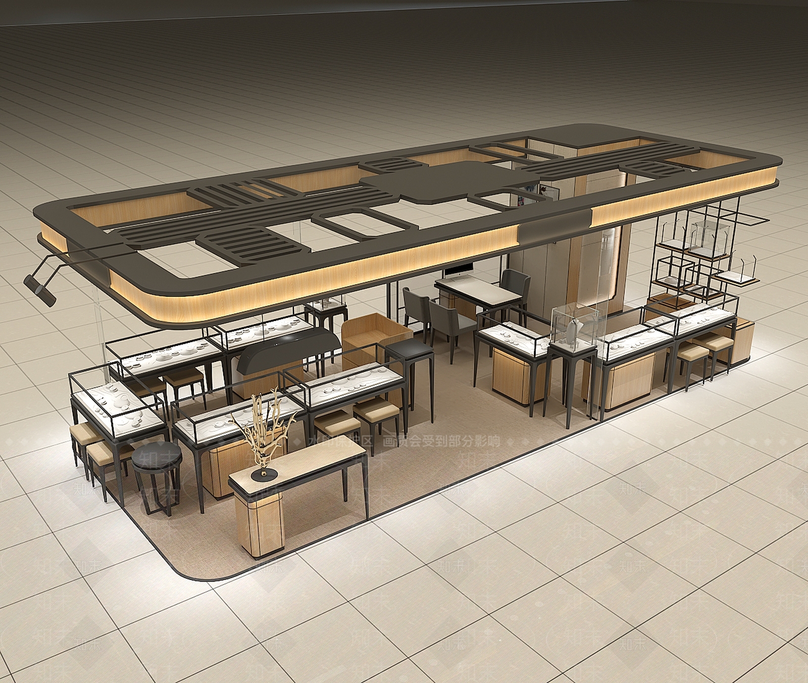 现代新中式珠宝店3D模型下载【ID:1184232234】
