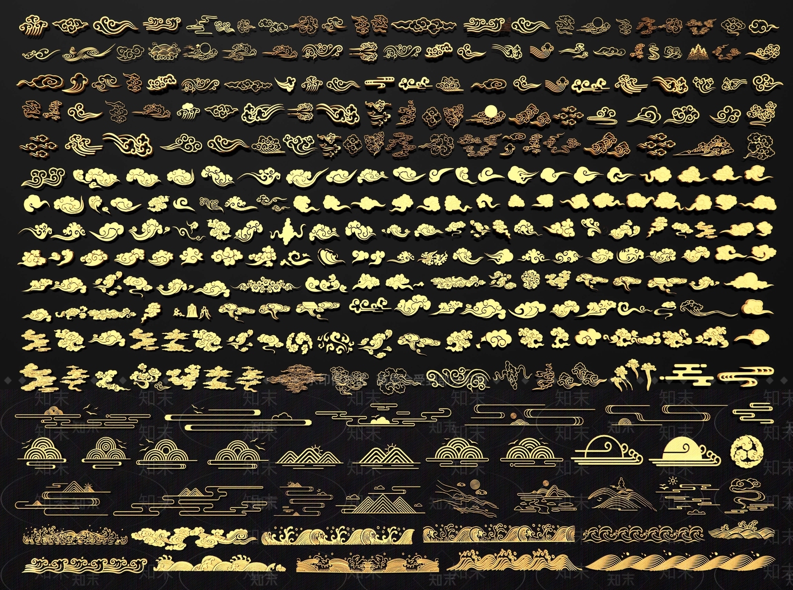 中式祥云雕花3D模型下载【ID:1184236366】