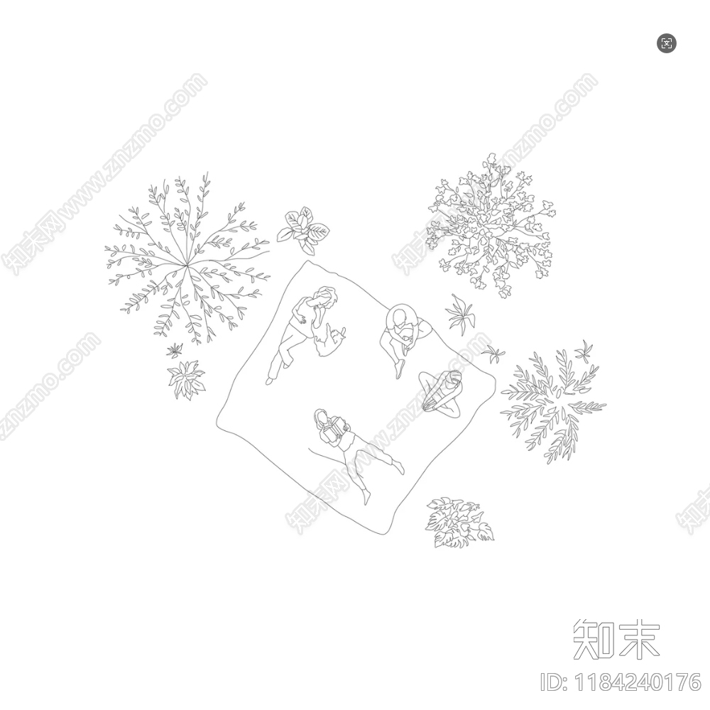 现代综合植物图库施工图下载【ID:1184240176】