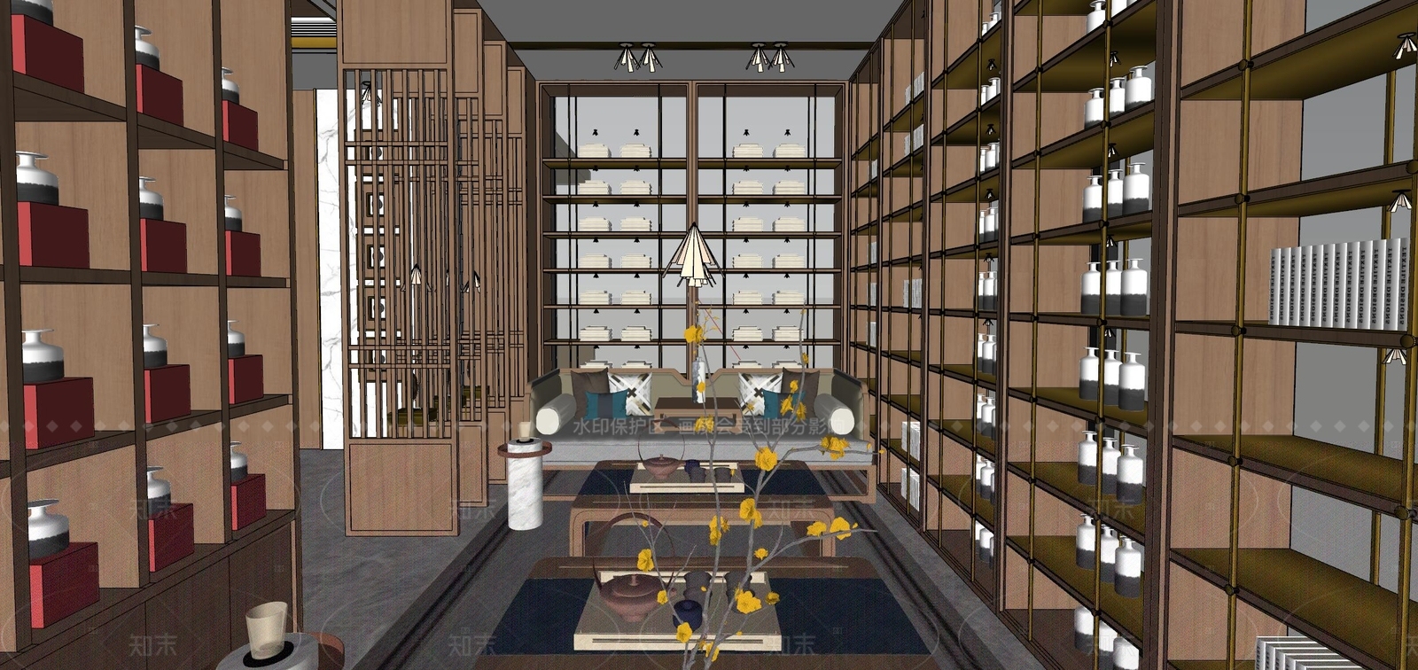 现代酒店走廊SU模型下载【ID:1215208565】