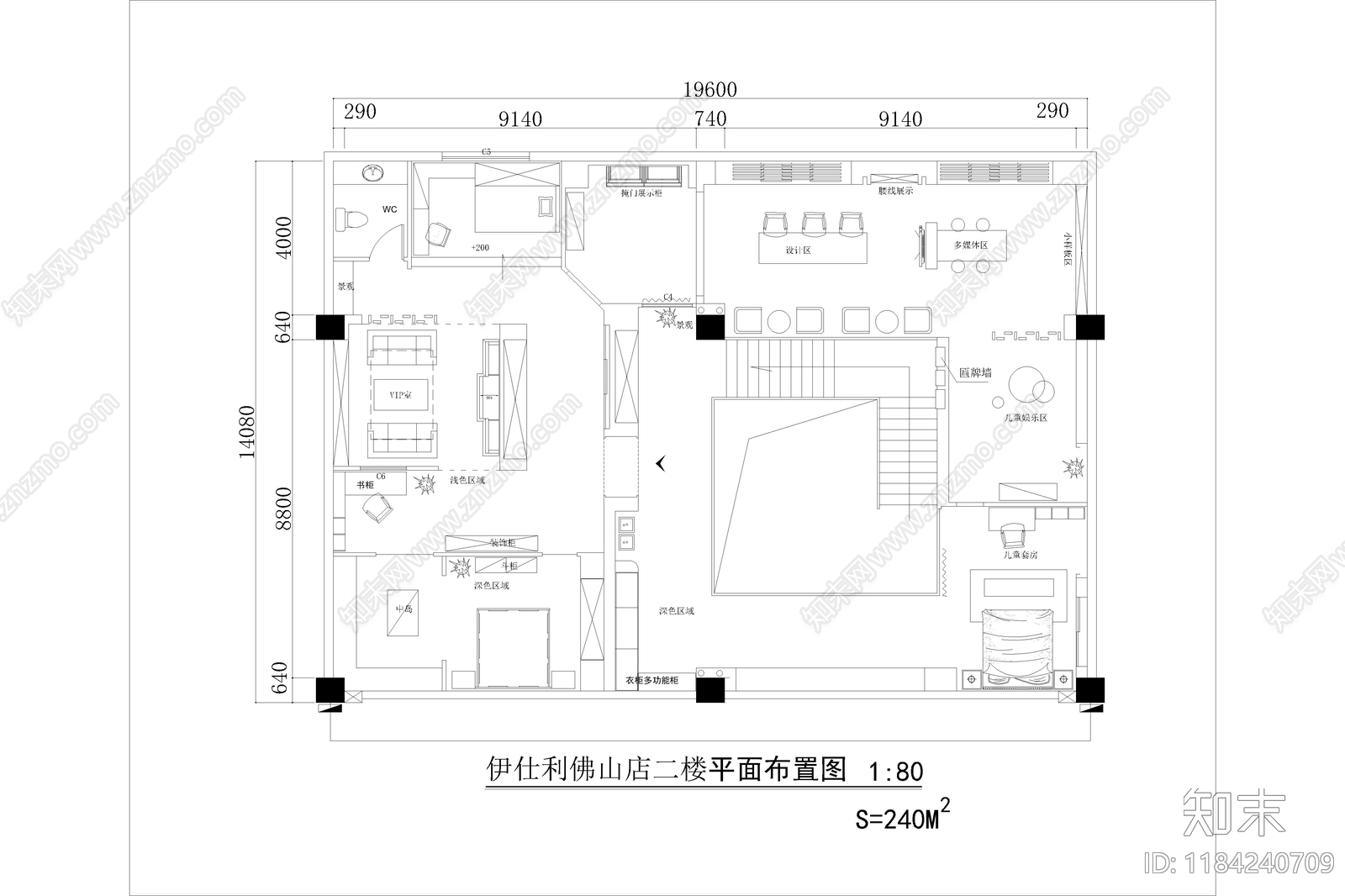 现代极简商场施工图下载【ID:1184240709】