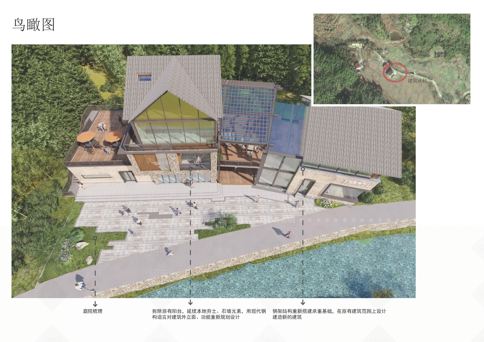 现代民宿建筑SU模型下载【ID:1184241913】