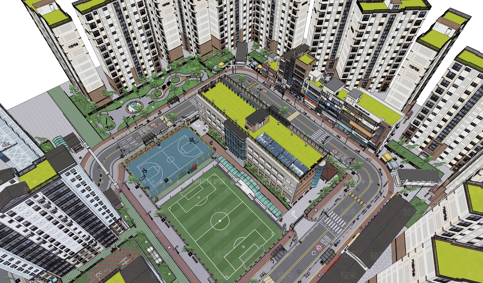 现代轻奢多层住宅SU模型下载【ID:1184242749】