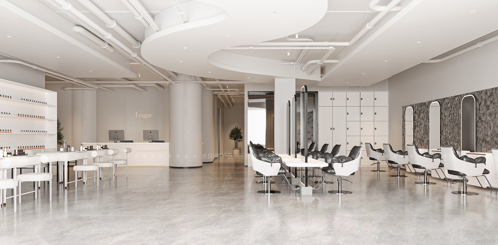 现代美发店3D模型下载【ID:1184245069】