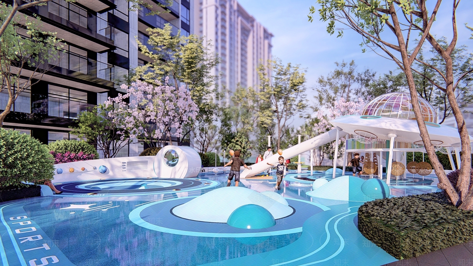 现代儿童游乐区SU模型下载【ID:1184247440】