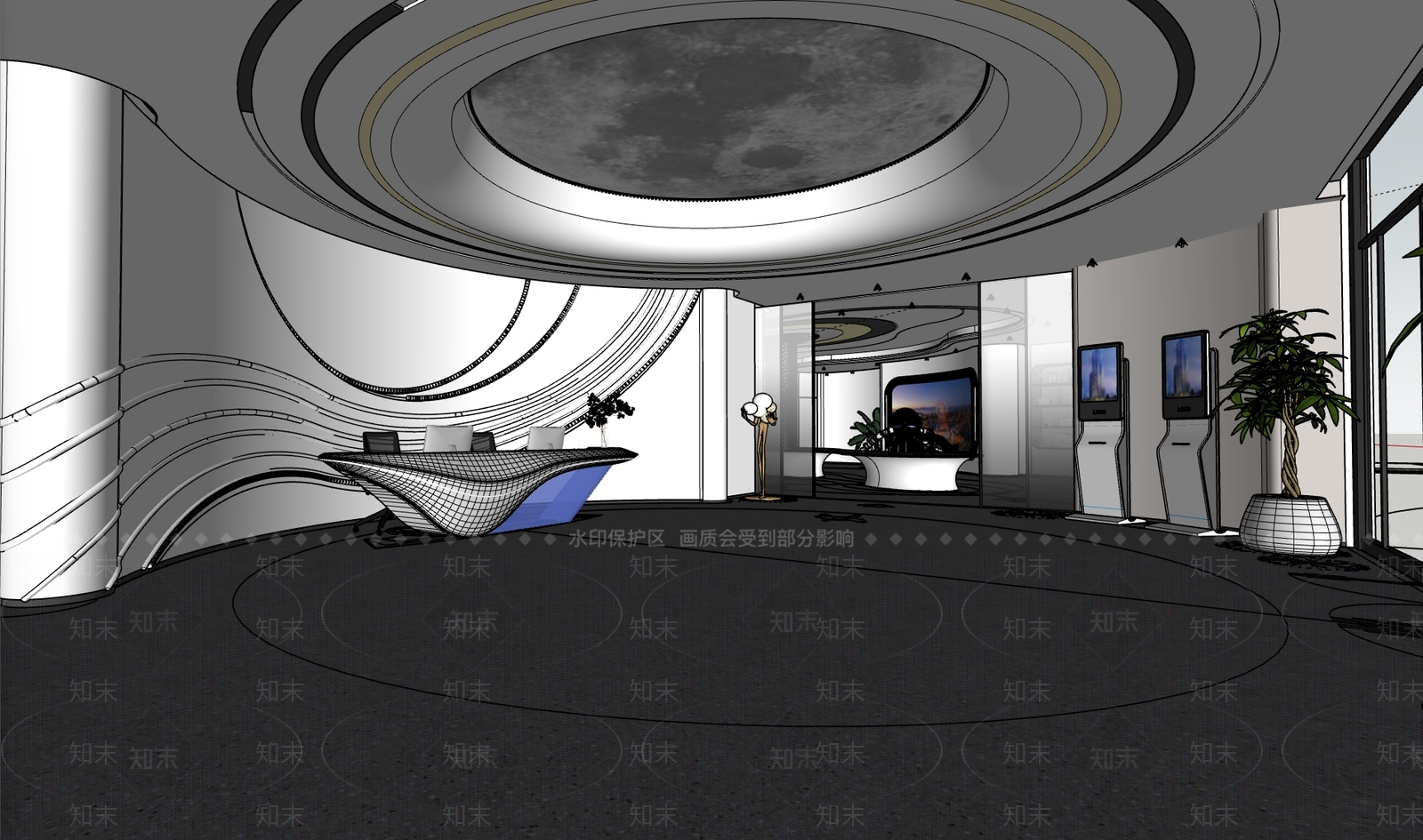 现代其他办公区域SU模型下载【ID:1184250030】