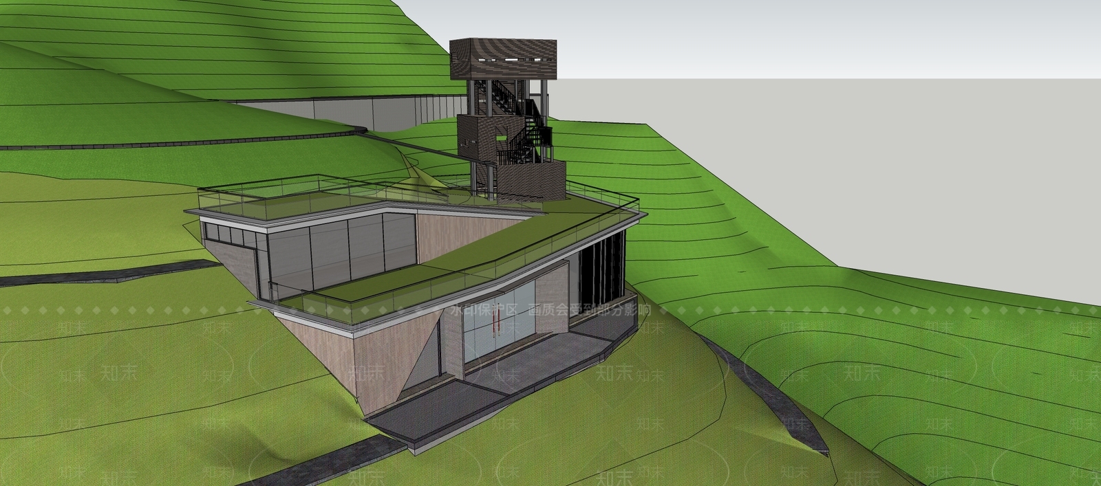 现代小公建SU模型下载【ID:1184250190】