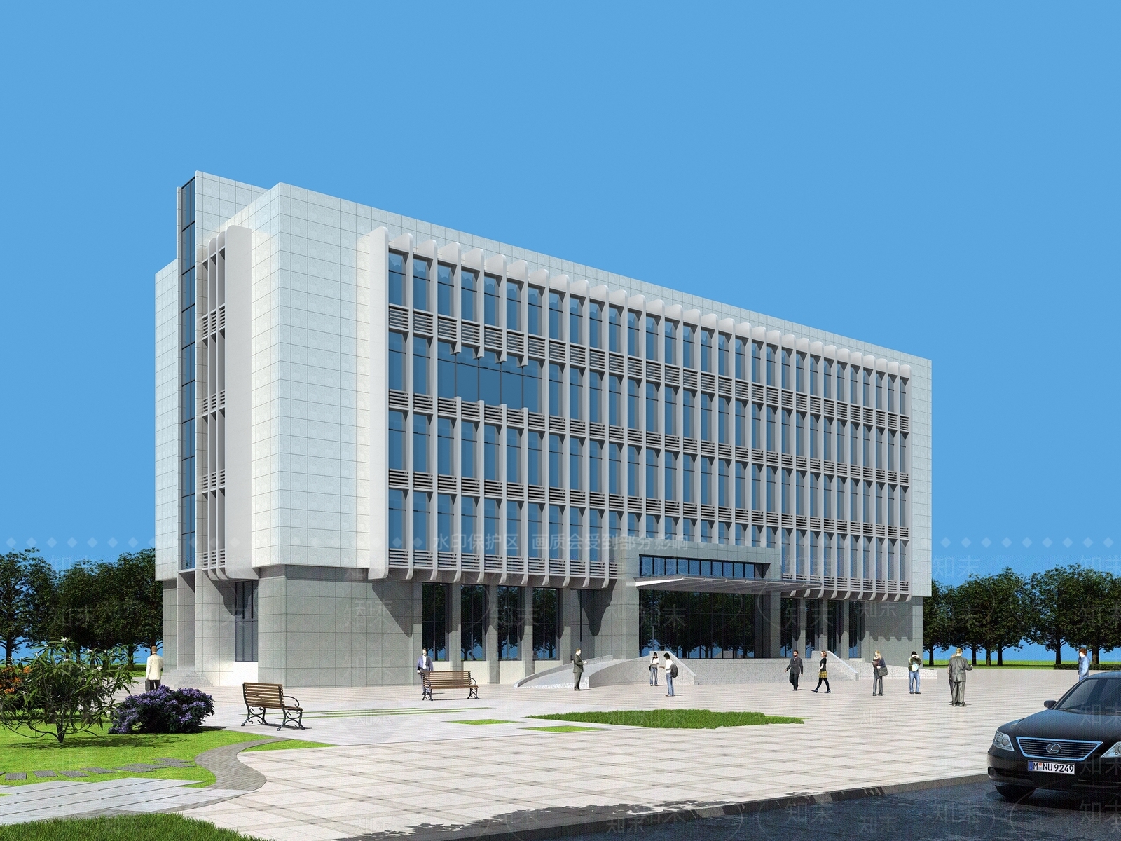 现代办公楼3D模型下载【ID:1184256371】