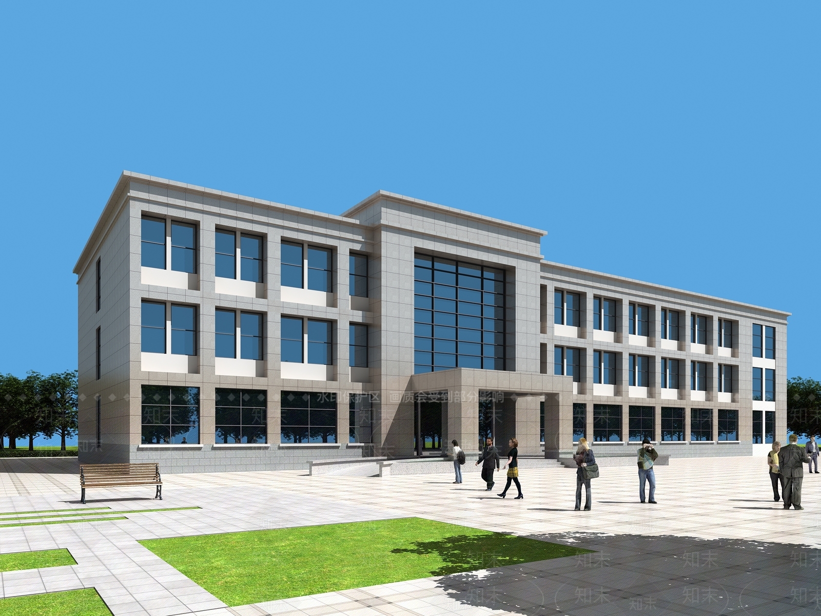 现代办公楼3D模型下载【ID:1184256316】