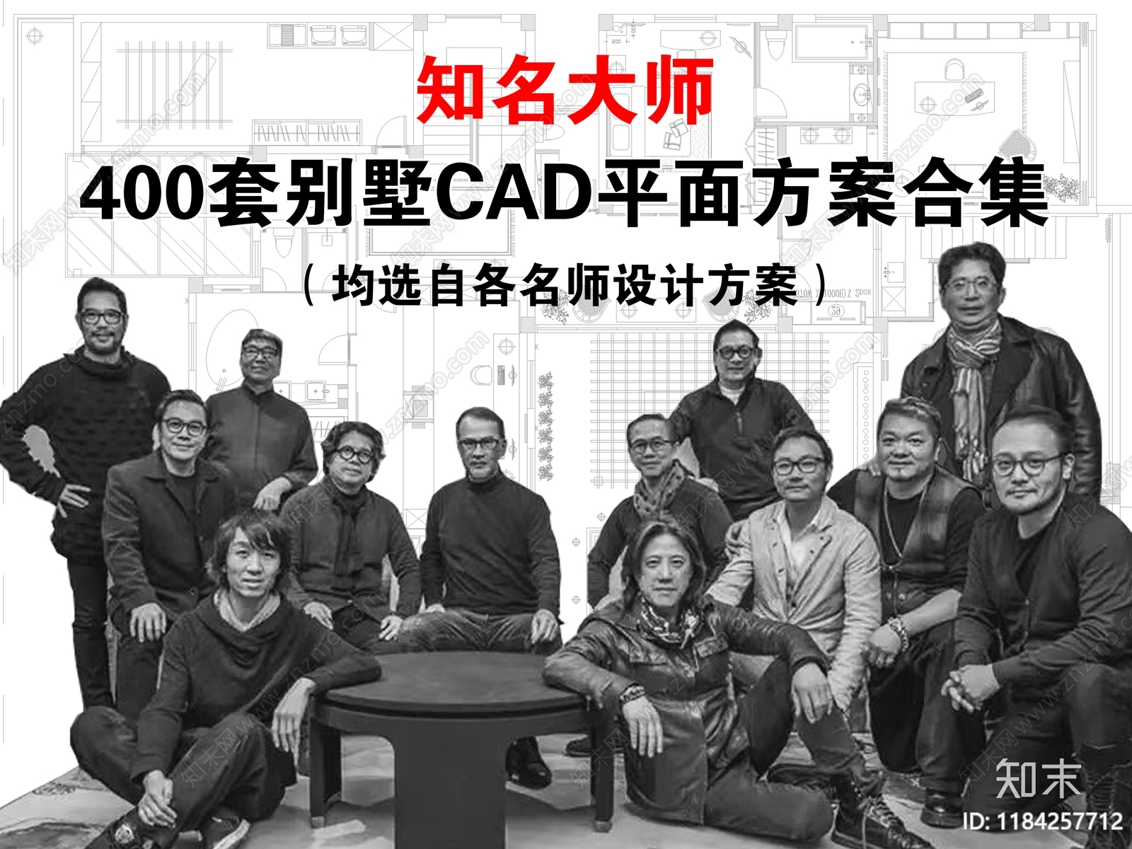 400套知名大师家装别墅CAD平面方案合集施工图下载【ID:1184257712】