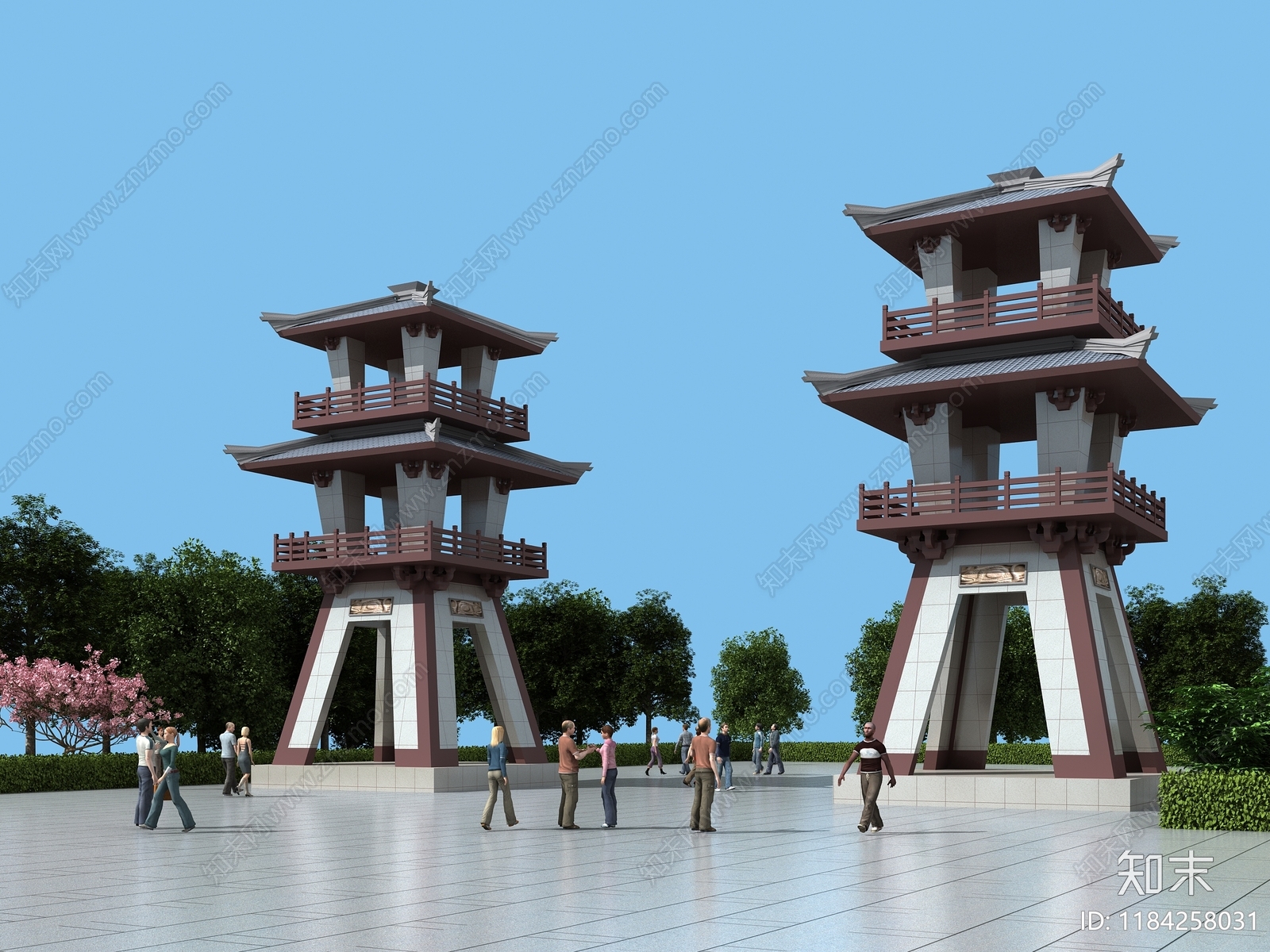 新中式古建3D模型下载【ID:1184258031】