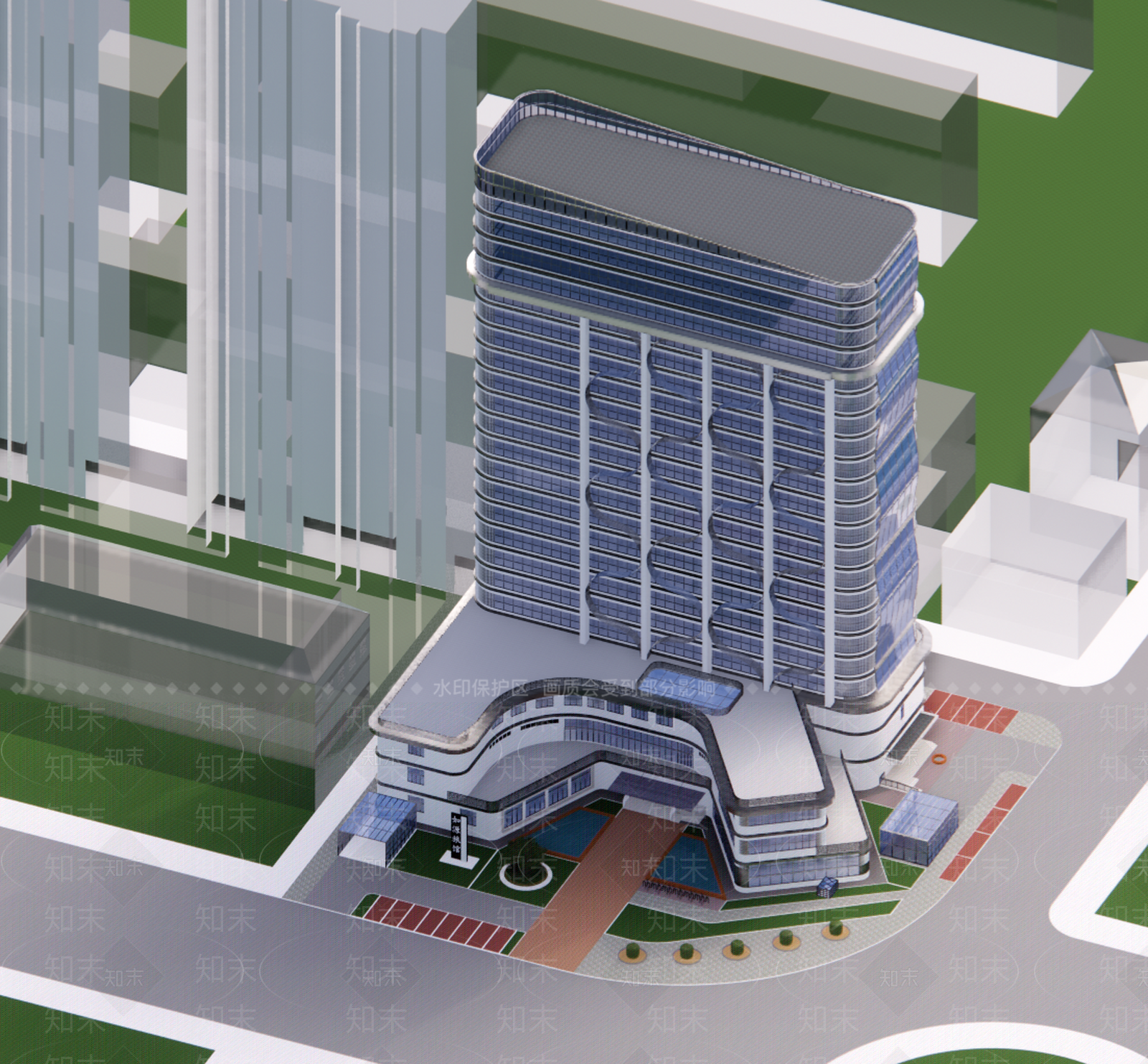 现代轻奢民宿建筑SU模型下载【ID:1184260600】