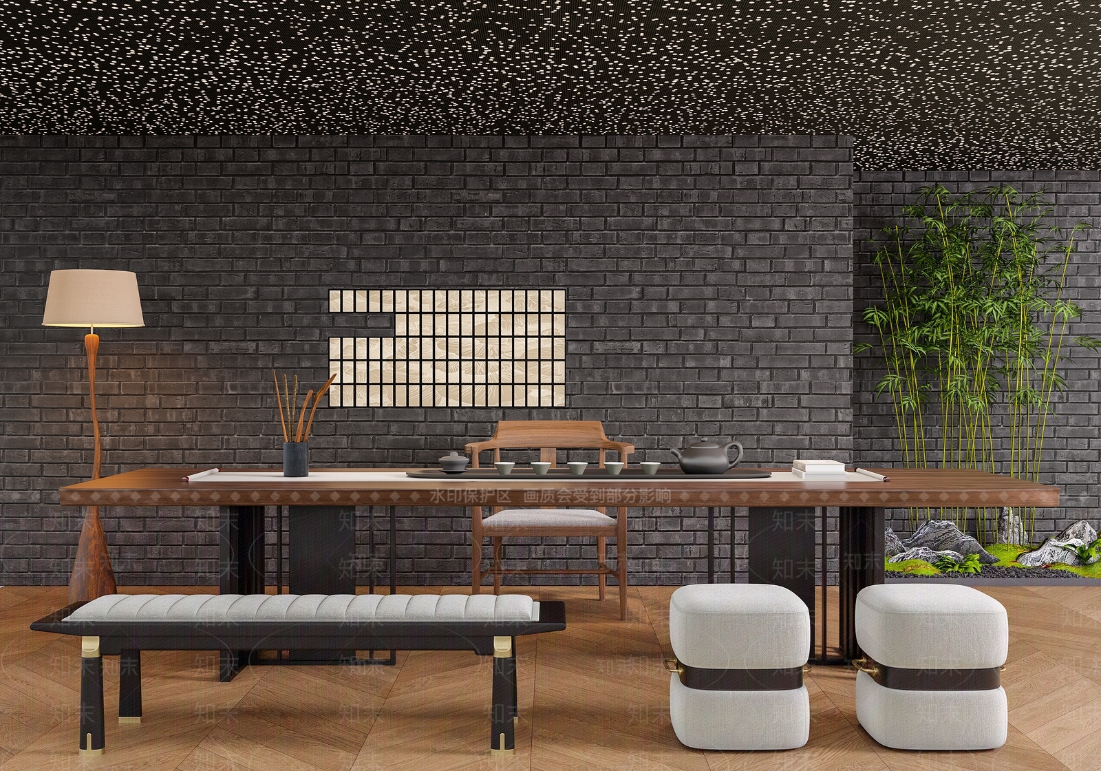 现代茶室3D模型下载【ID:1184263667】