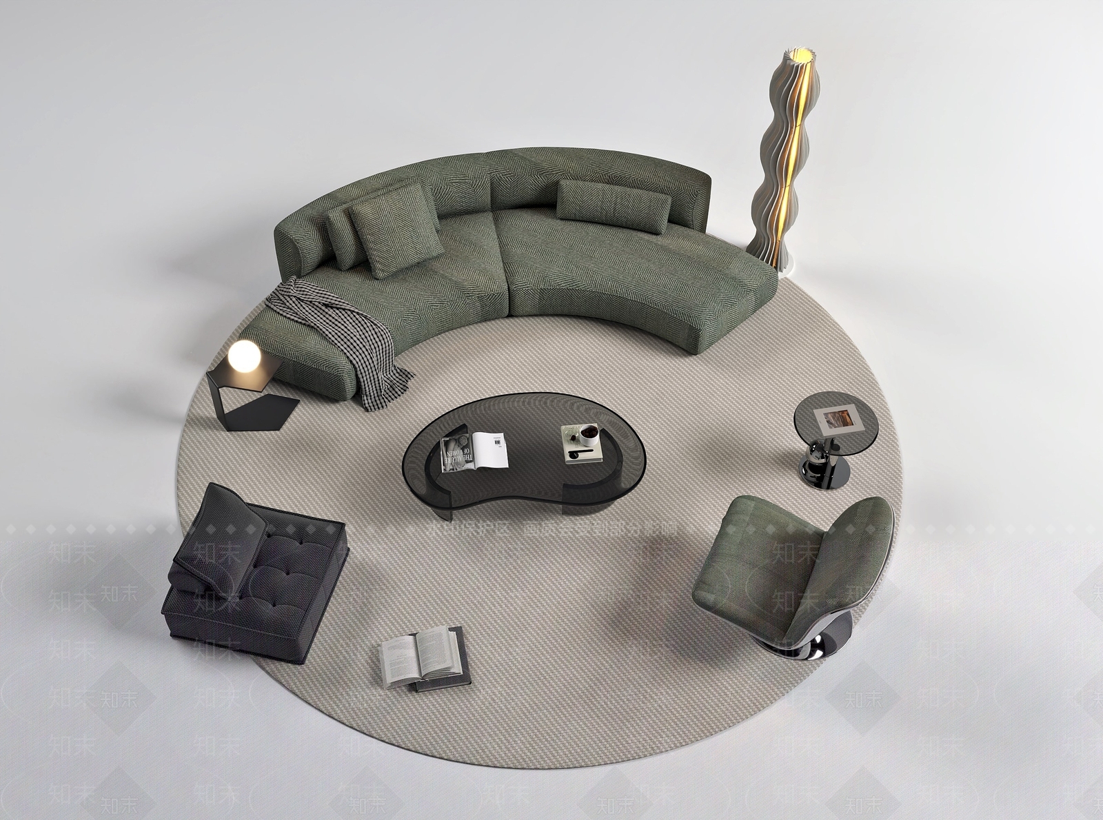 奶油北欧沙发组合3D模型下载【ID:1184264754】